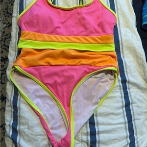 Amazon Women's Pink and Orange Swimwear